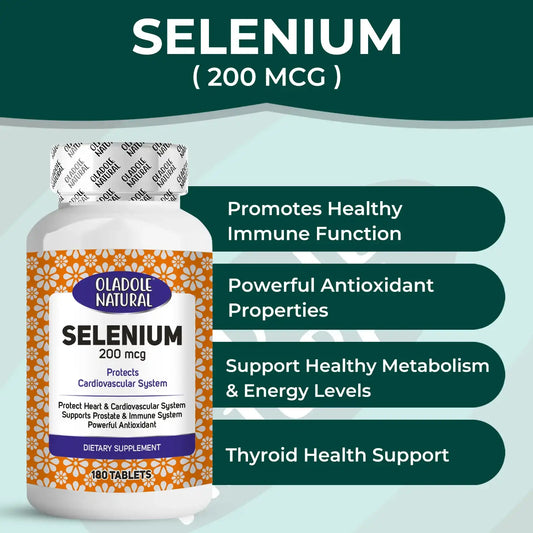 Oladole Natural Selenium 200mcg 180 Tablets