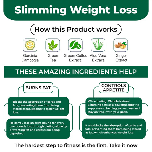 Oladole Natural 100% Natural Slimming Weight Loss Fat Burner 60 Capsules