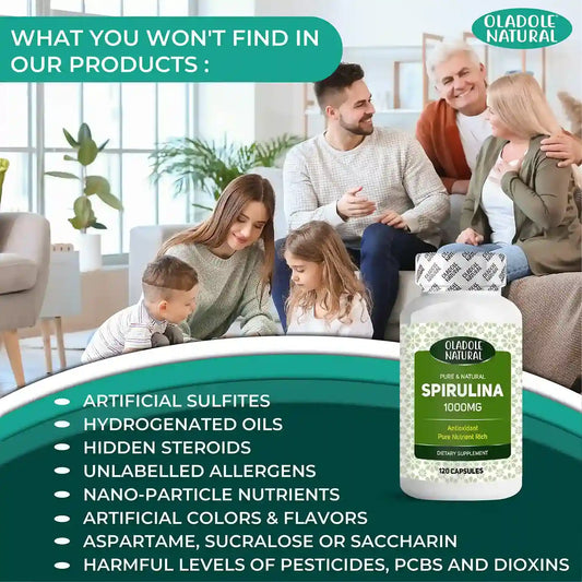 Oladole Natural Spirulina 1000mg 120 Capsules