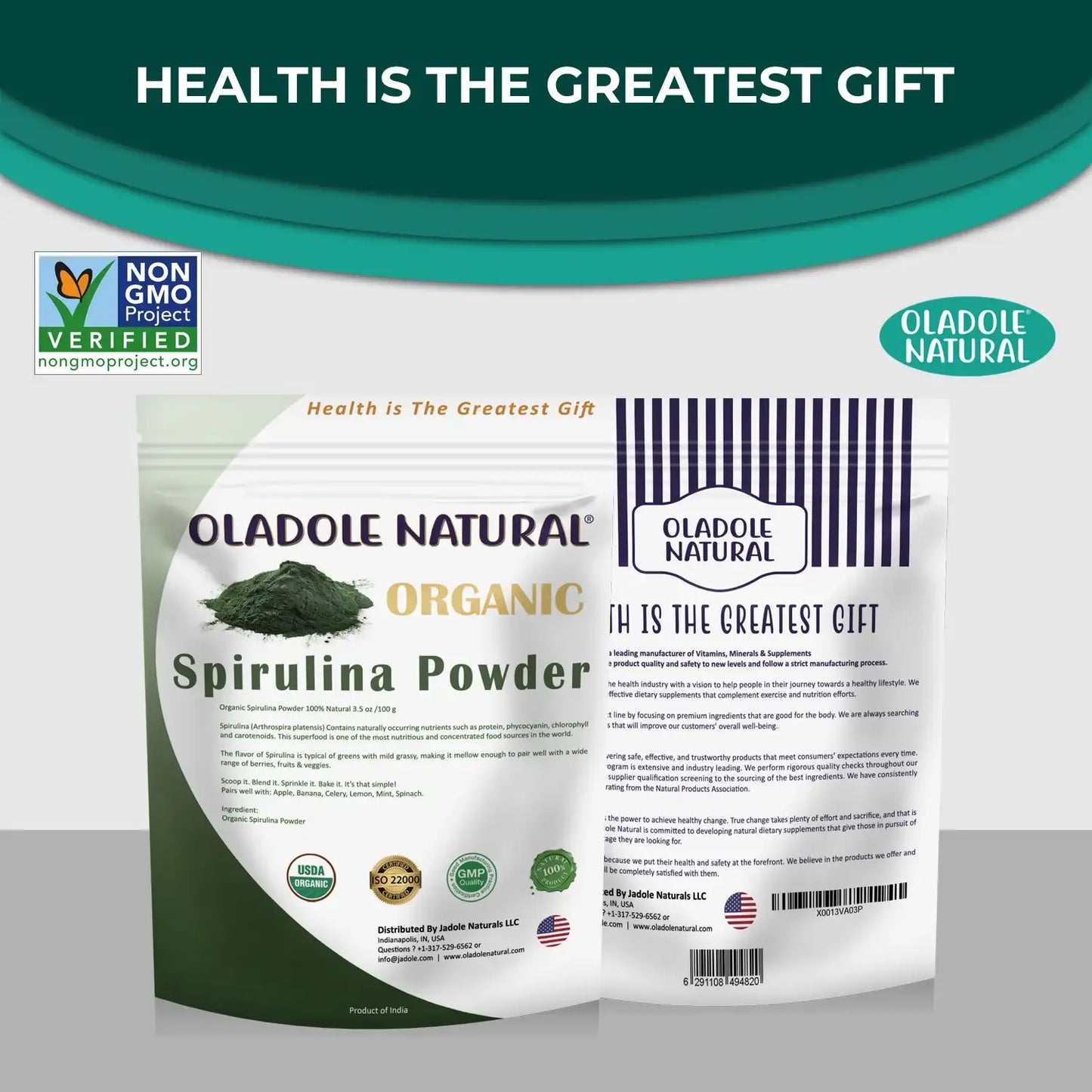 Oladole Natural Organic Spirulina Powder 100g