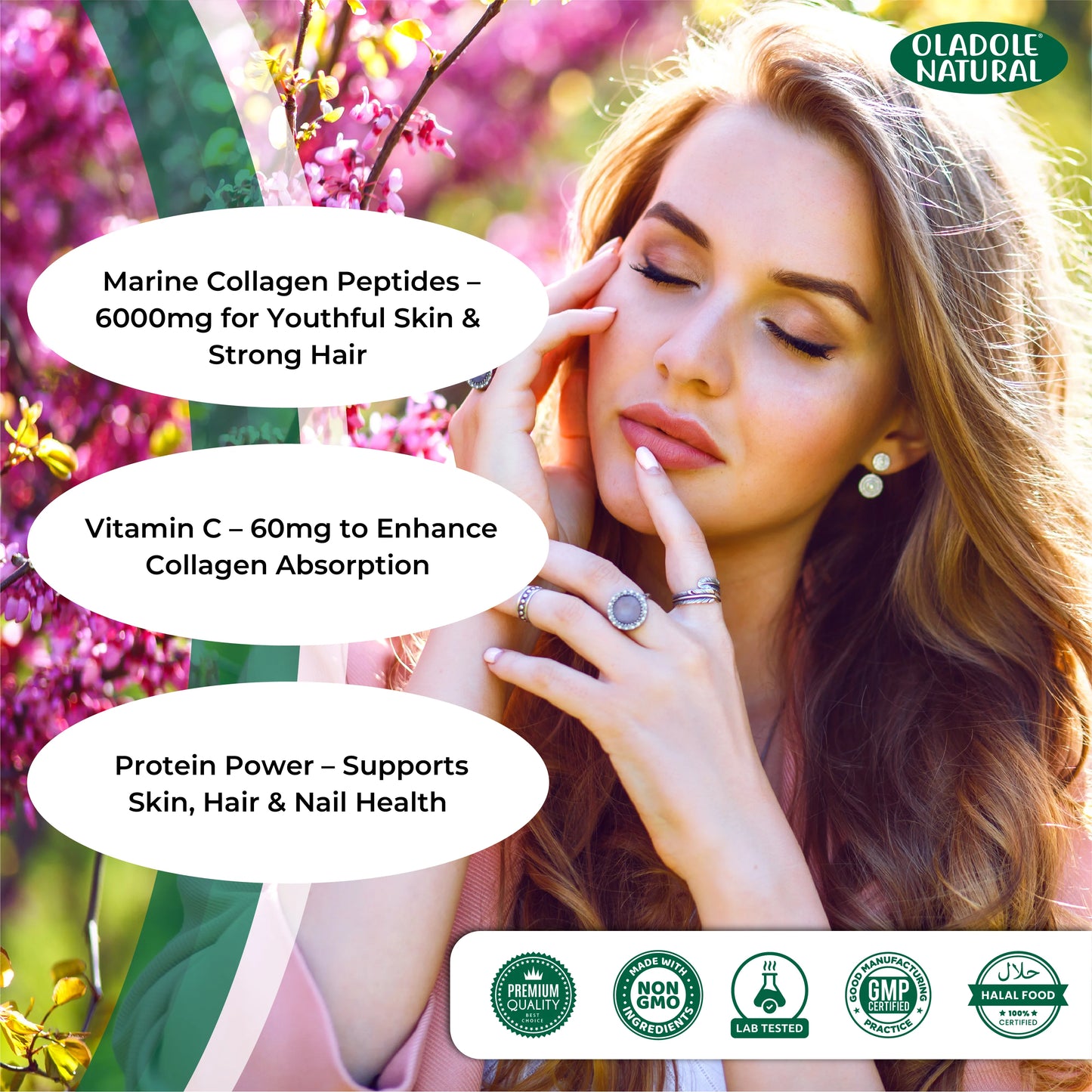 Oladole Natural Super Collagen with Vitamin C 6000mg 120 Tablets