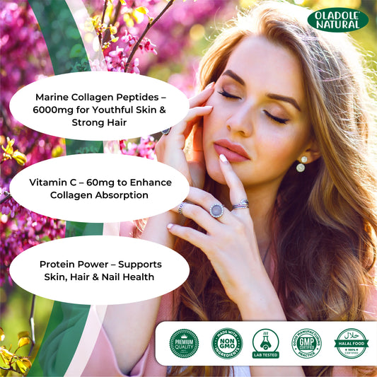 Oladole Natural Super Collagen with Vitamin C 6000mg 120 Tablets