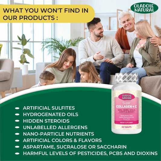 Oladole Natural Super Collagen with Vitamin C 6000mg 120 Tablets