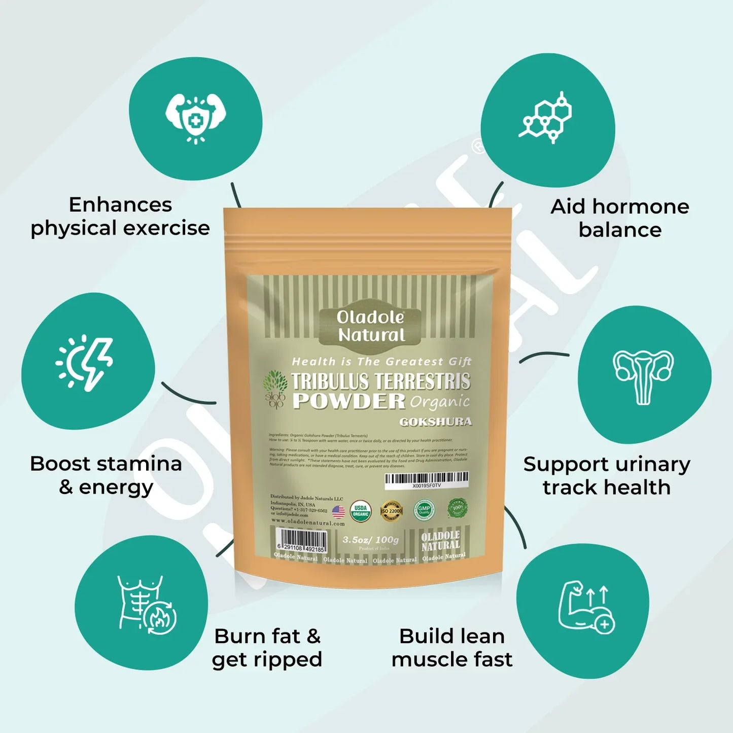 Oladole Natural Tribulus Terrestris Gokshura Powder 100g