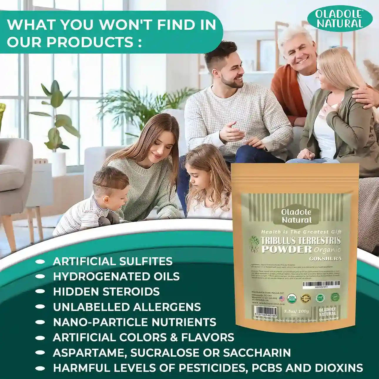 Oladole Natural Tribulus Terrestris Gokshura Powder 100g
