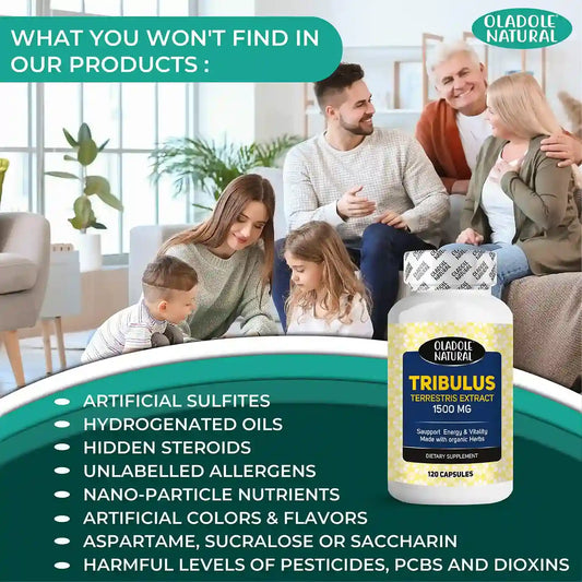 Oladole Natural Tribulus terrestris 1500 mg, 120 Capsules