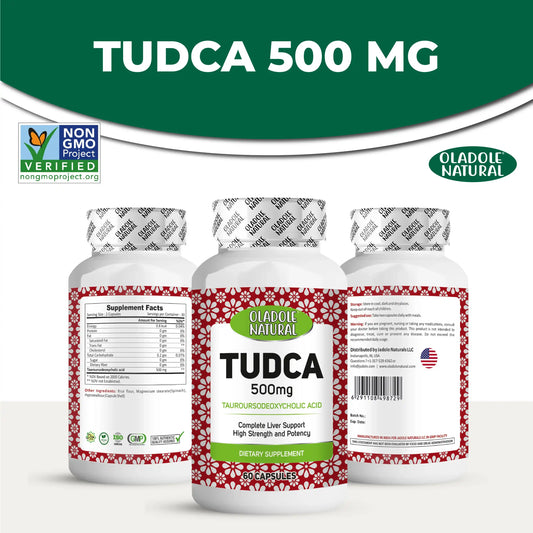 Oladole Natural TUDCA Tauroursodeoxycholic Acid 500mg, 60 Capsules