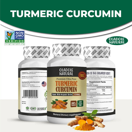 Oladole Natural Turmeric Curcumin 1510 mg 120 Capsules