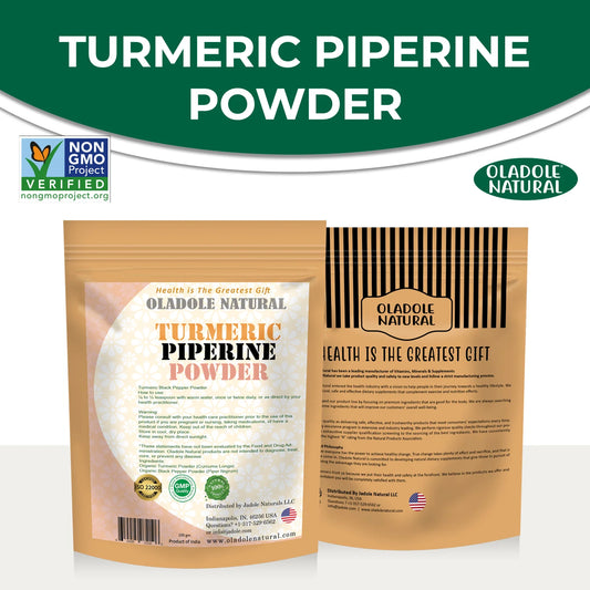 Oladole Natural Turmeric Piperine Powder Front And Back