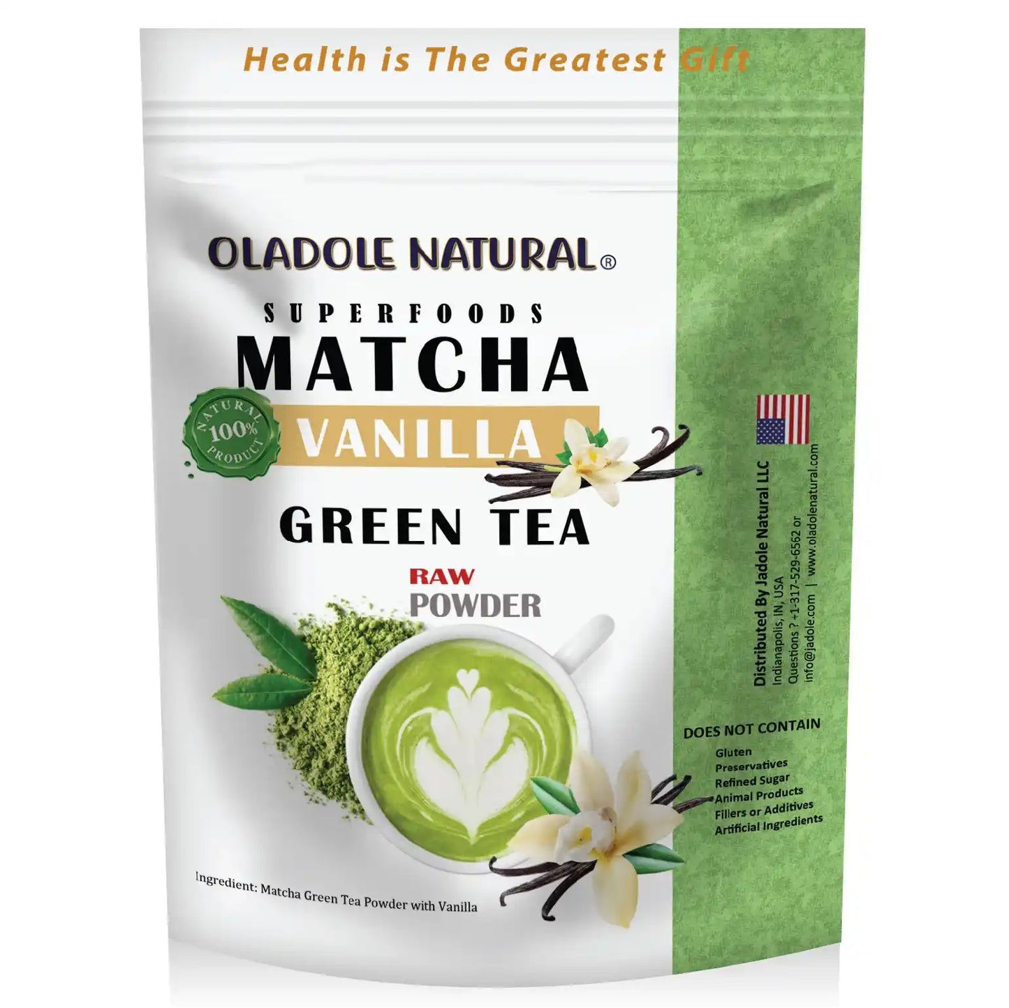 Oladole Natural Vanilla Matcha Green Tea Powder 50g