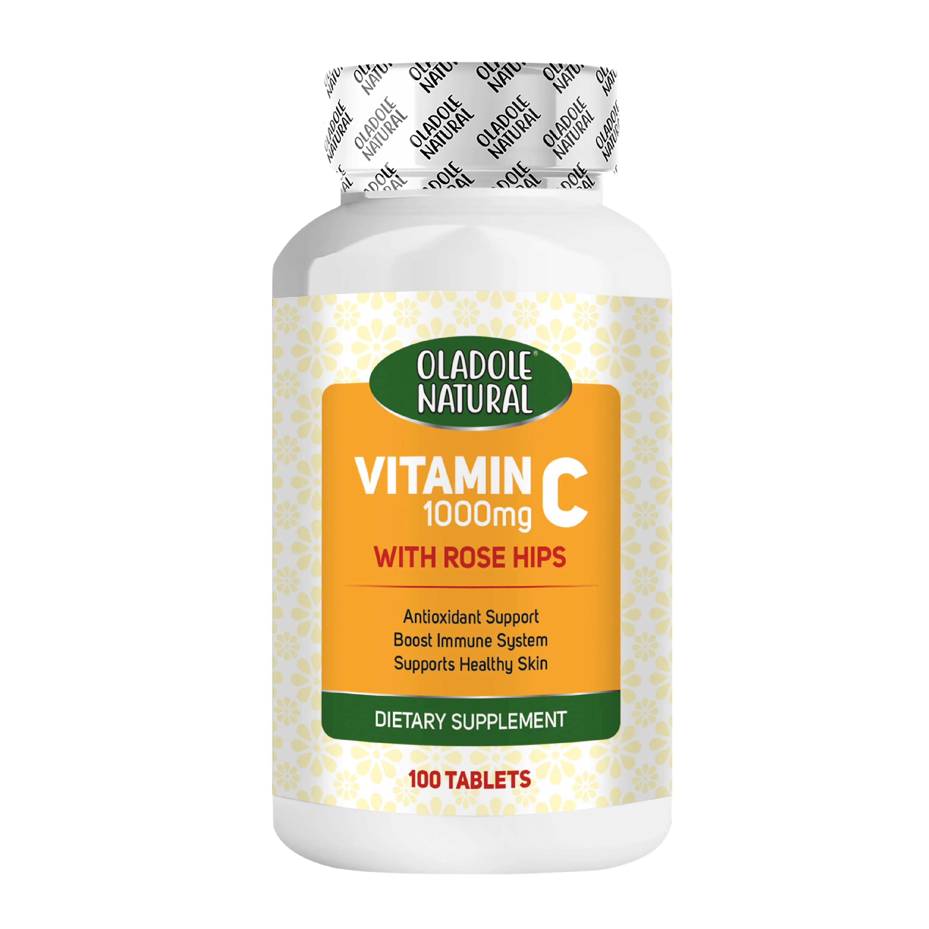 Oladole Natural Vitamin C 1000 mg with Rose Hips 100 Tablets