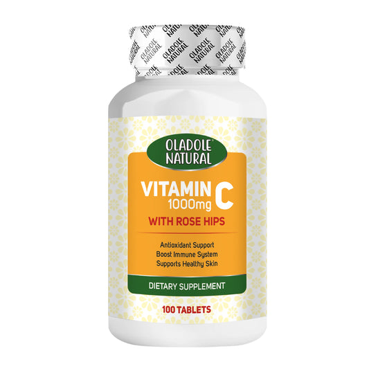 Oladole Natural Vitamin C 1000 mg with Rose Hips 100 Tablets