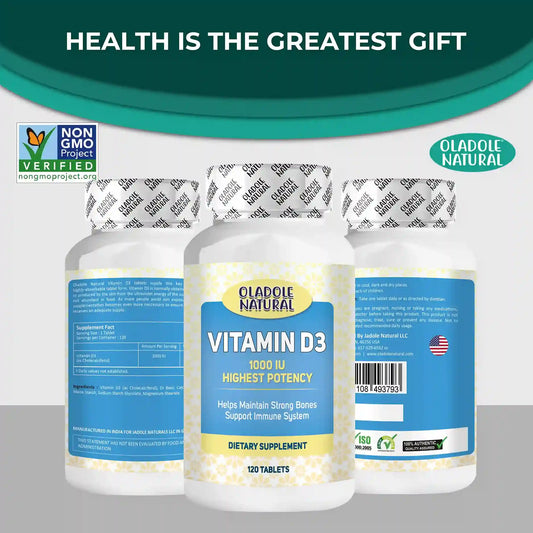 Oladole Natural Vitamin D3 1000 iu 120 Softgels