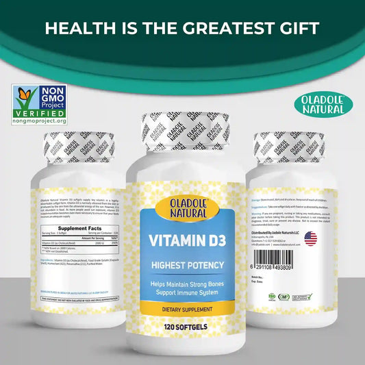 Oladole Natural Vitamin D3 2000 iu 120 Softgel