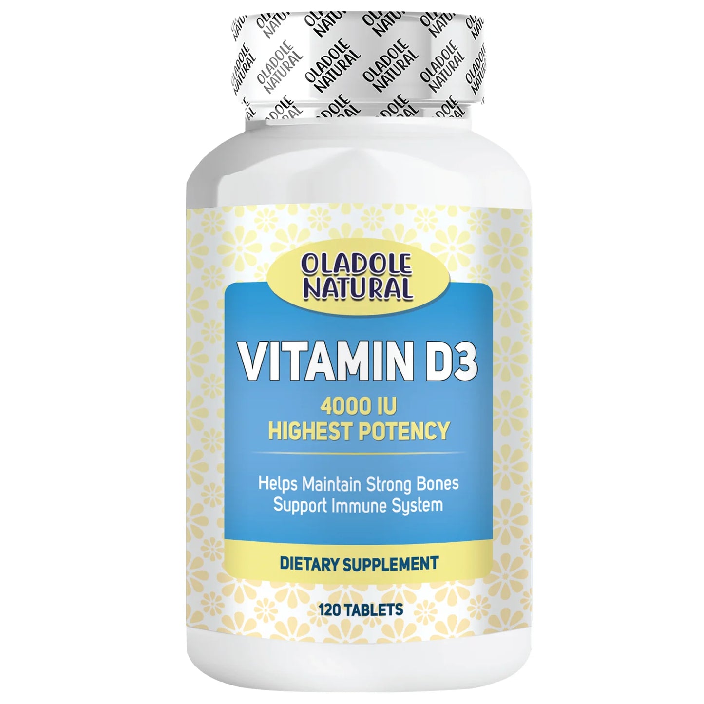 Oladole Natural Vitamin D3 4000 iu High Potency 120 Tablets