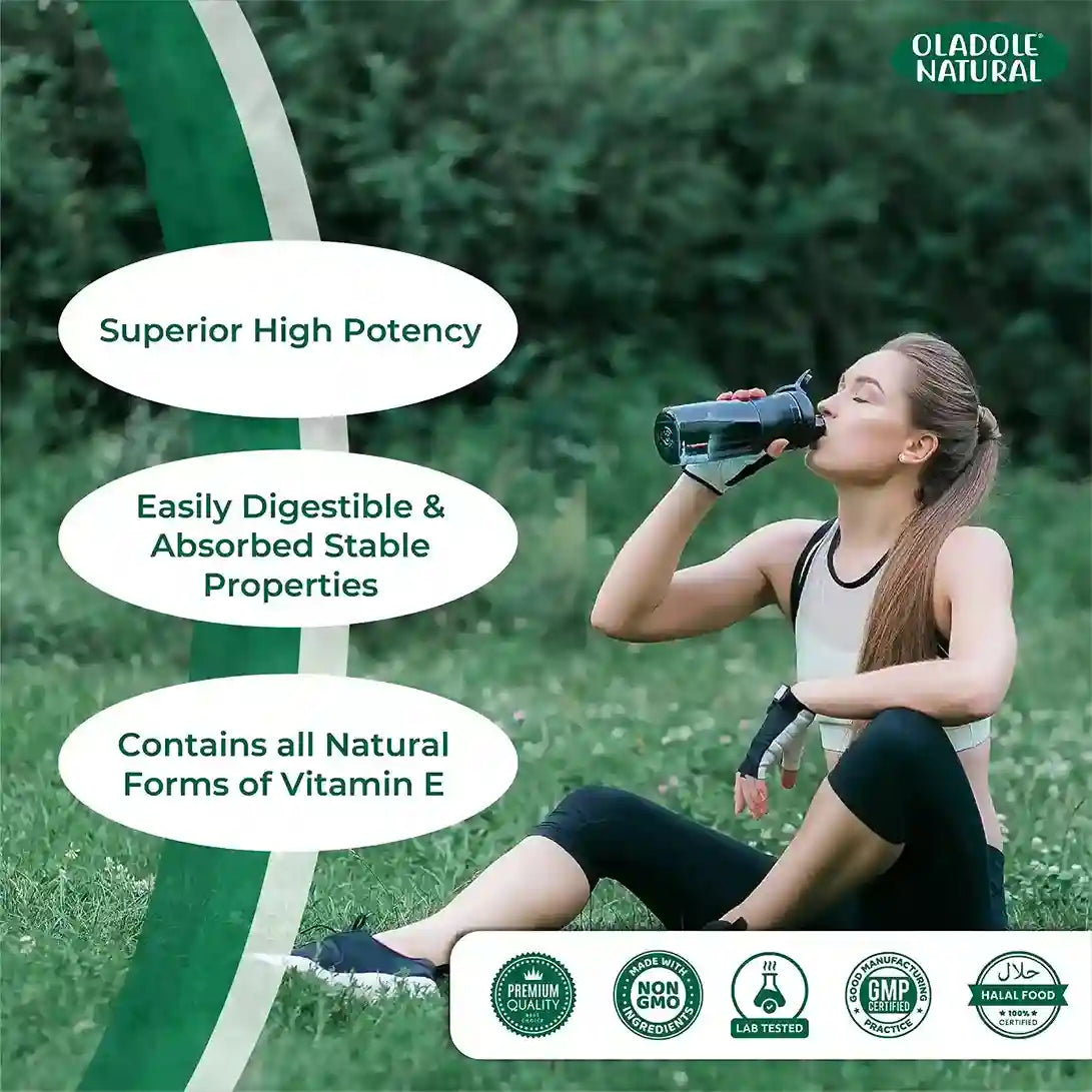 Oladole Natural Vitamin E 400 D-Alpha Tocopherol 268mg -100 Softgels