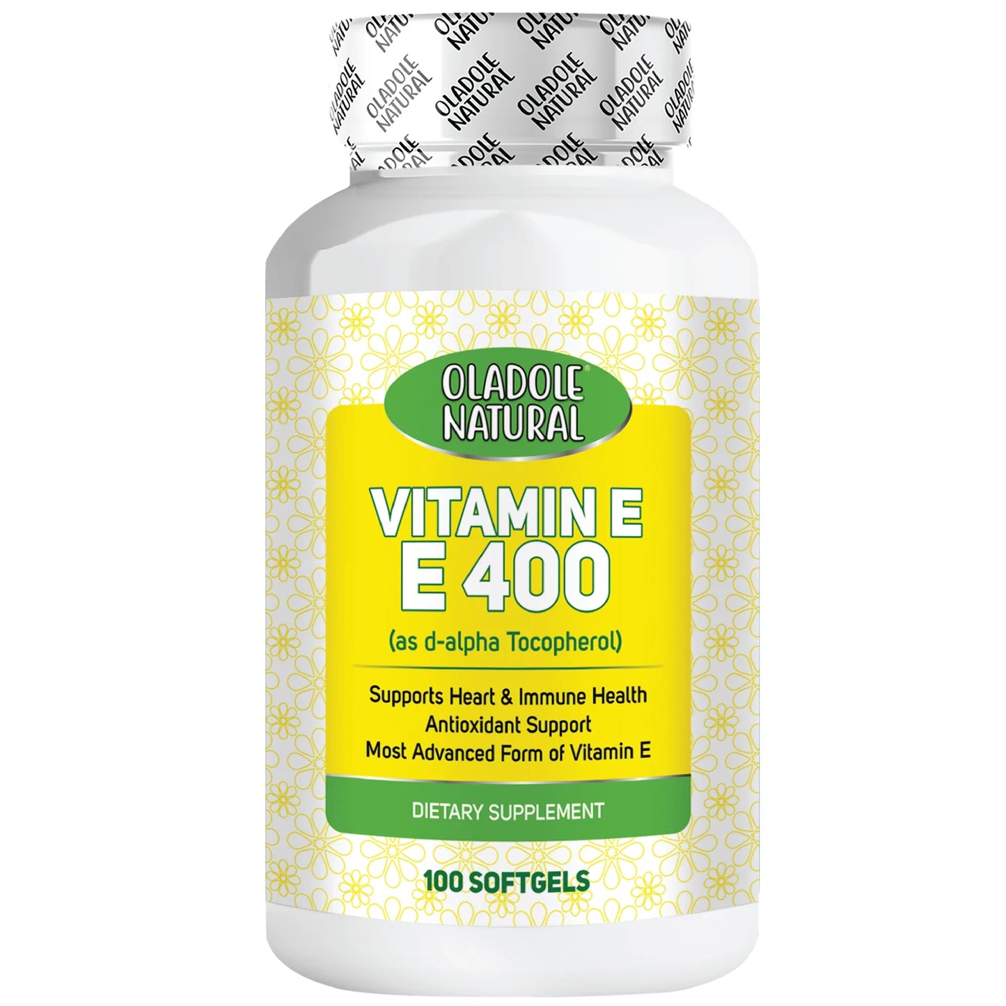 Oladole Natural Vitamin E 400 D-Alpha Tocopherol 268mg -100 Softgels