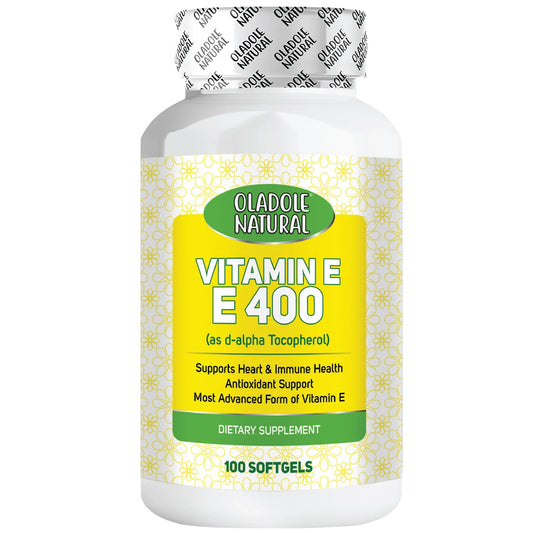 Oladole Natural Vitamin E 400 D-Alpha Tocopherol 268mg -100 Softgels