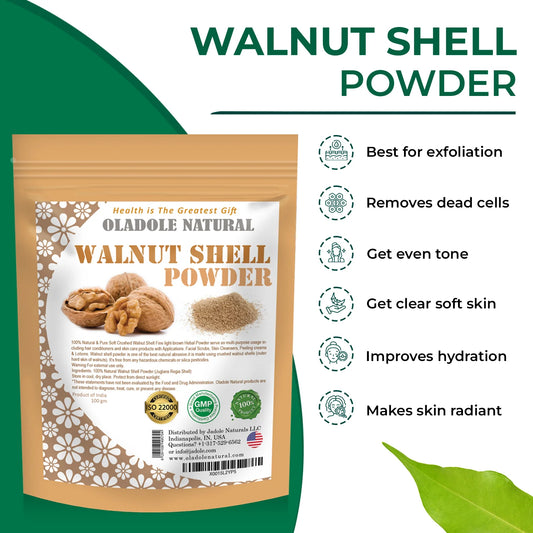 Oladole Natural 100% Natural Walnut Shell Powder 100g