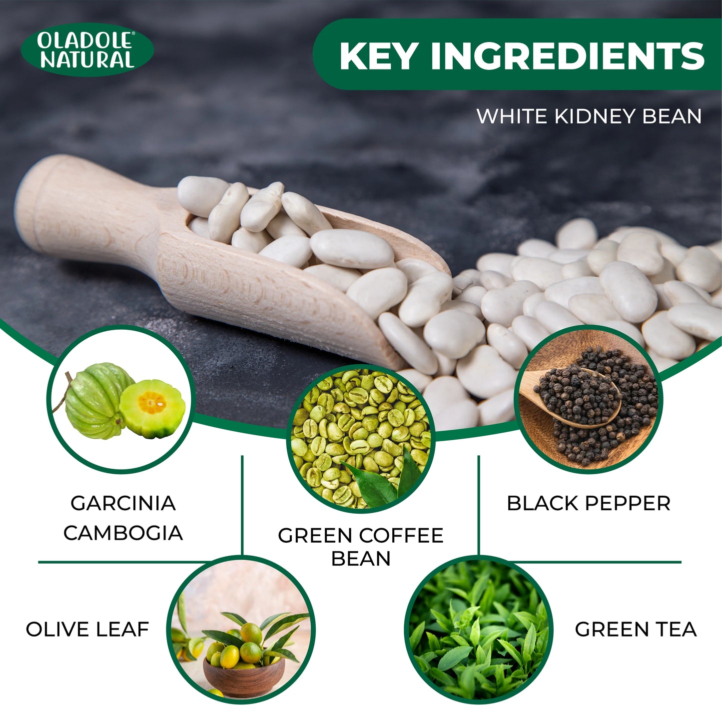 Oladole Natural White Kidney Bean 9050mg - 90 Capsules