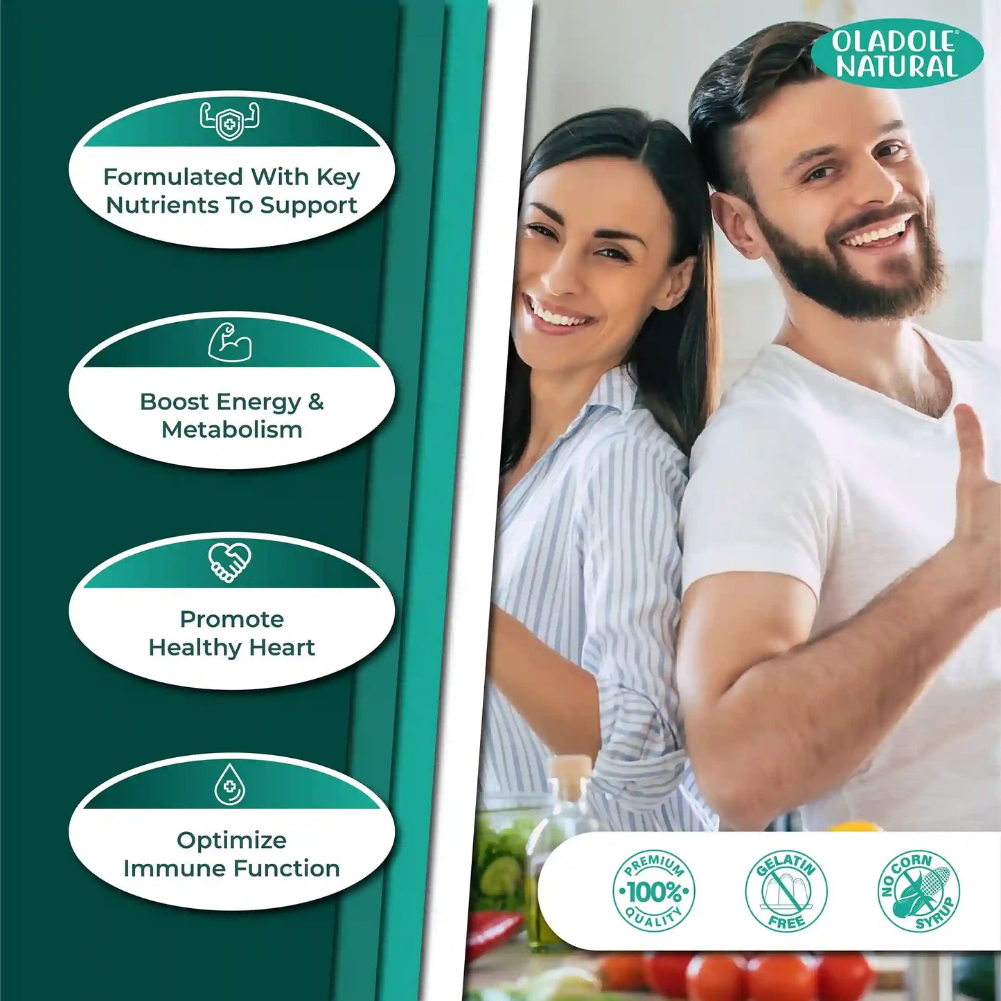 Oladole Natural Multivitamin for Men & Women 90 softgels