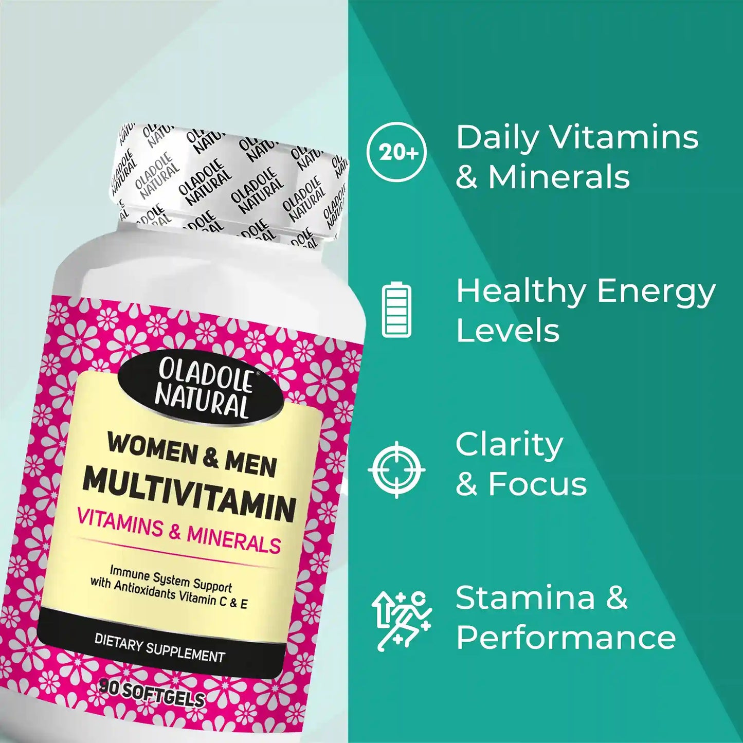 Oladole Natural Multivitamin for Men & Women 90 softgels