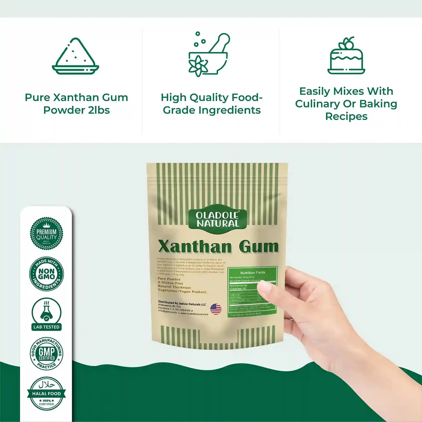 Oladole Natural Premium Quality Xanthan Gum, 200g