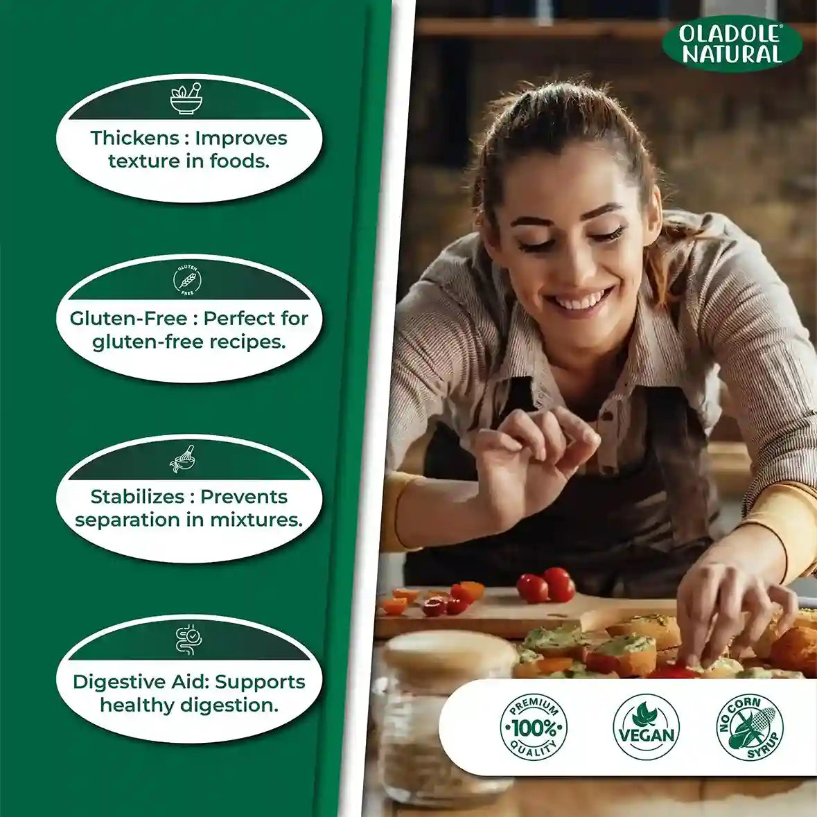 Oladole Natural Premium Quality Xanthan Gum, 200g