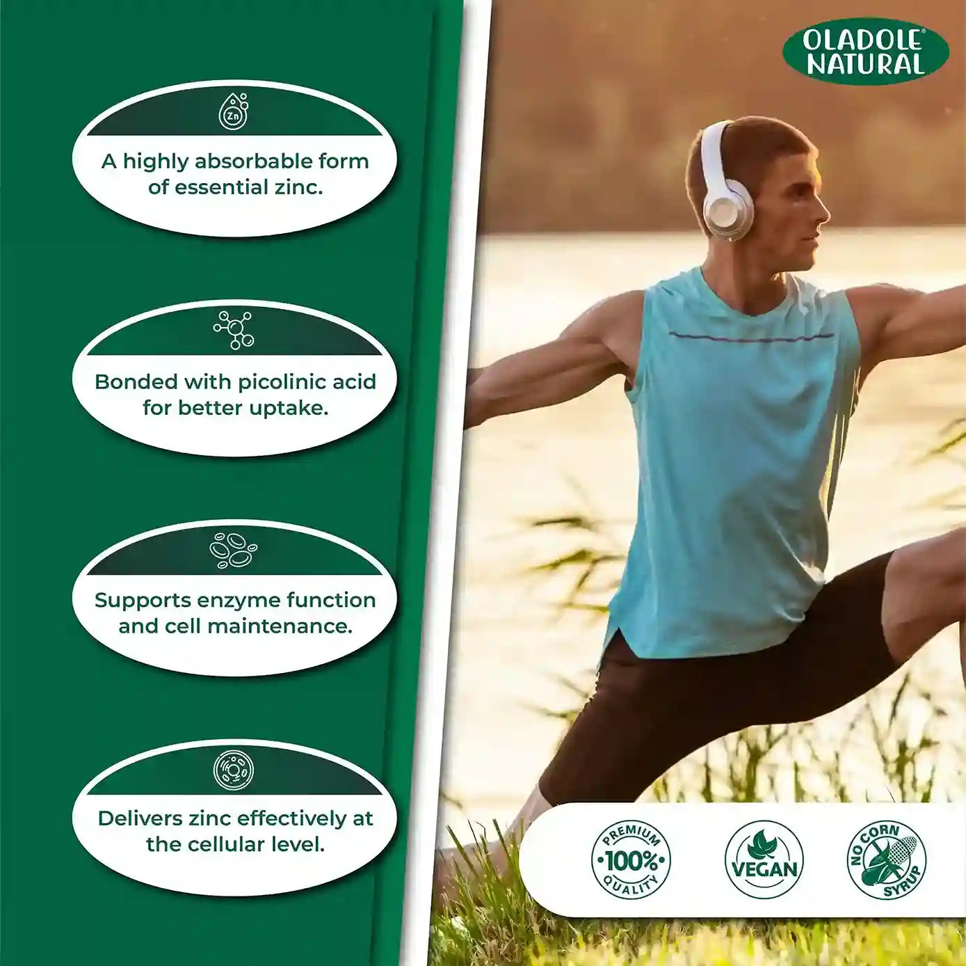 Oladole Natural Zinc Picolinate 50mg 100 Tablets