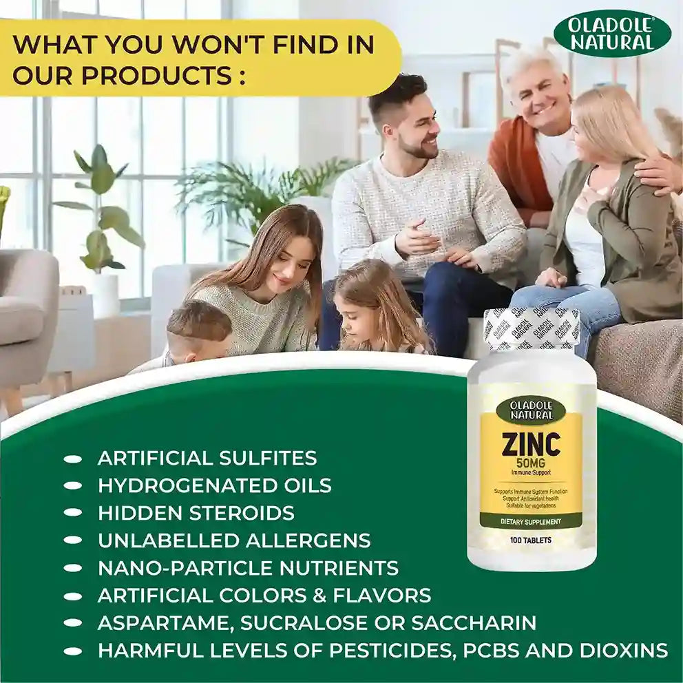 Oladole Natural Zinc Picolinate 50mg 100 Tablets
