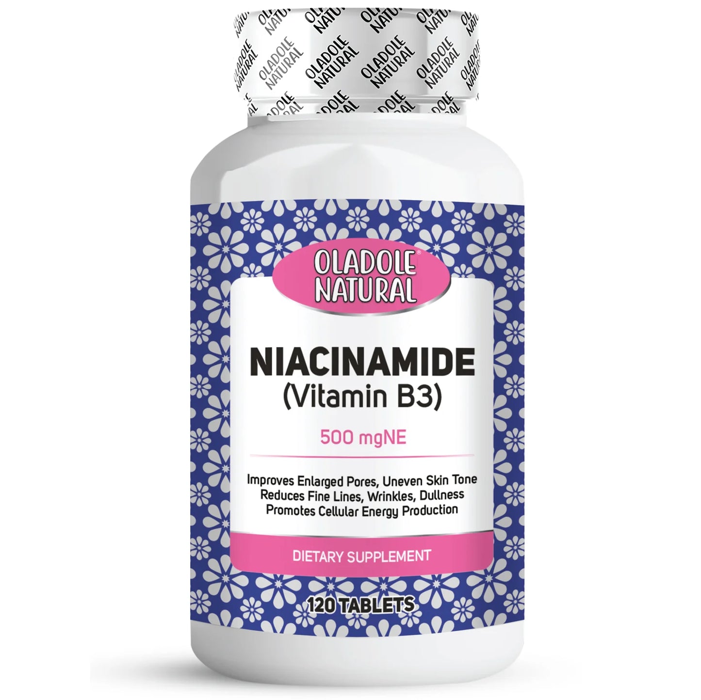 Oladole Natural Niacinamide Vitamin B3 500mgNE 120 Tablets