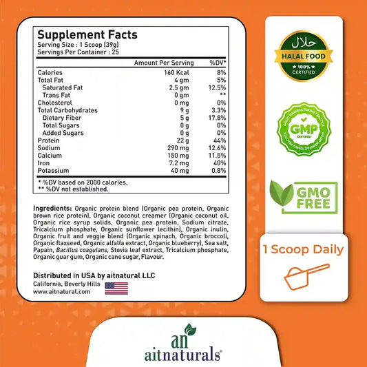 Aitnaturals Organic Protein - Banana Flavour
