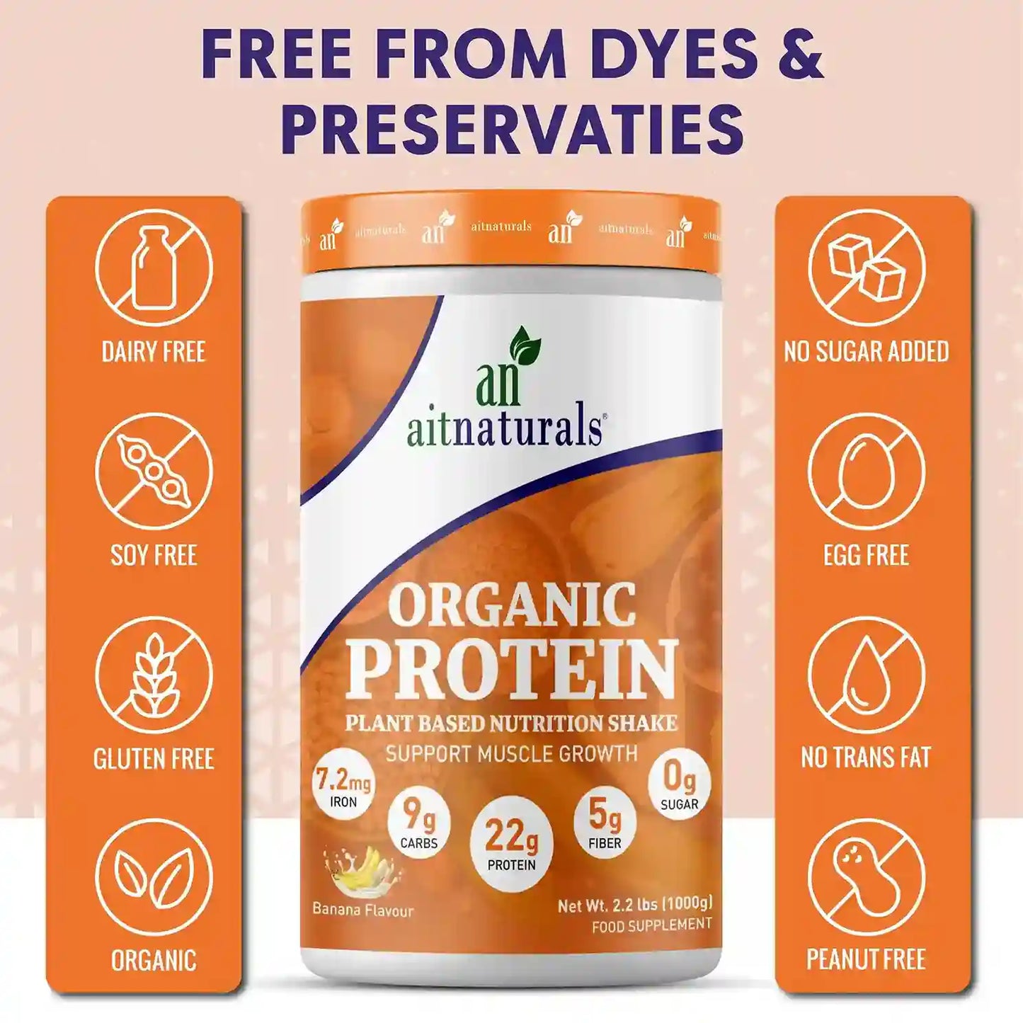 Aitnaturals Organic Protein - Banana Flavour