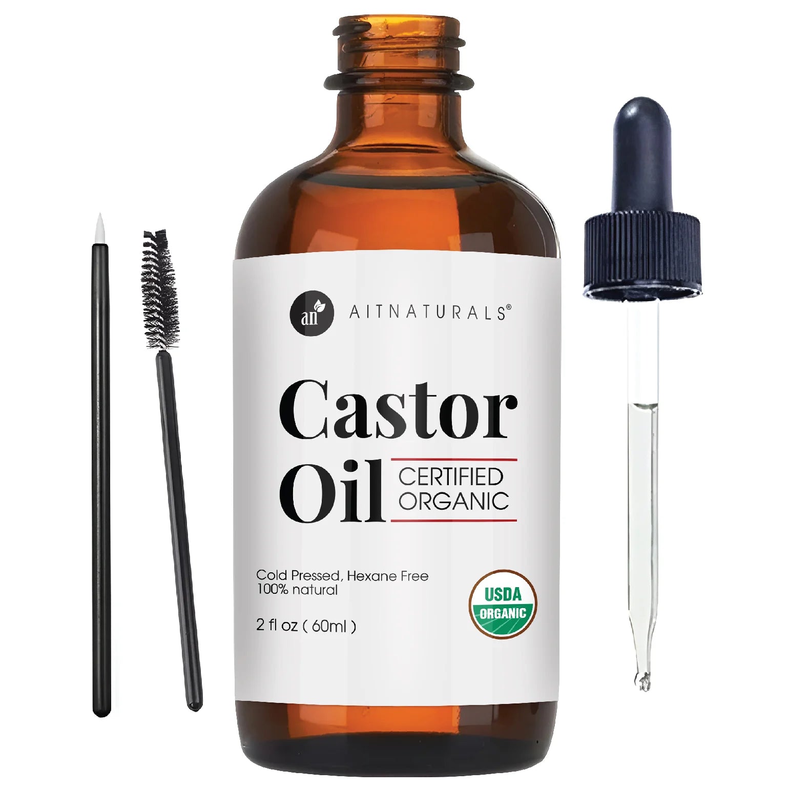 Aitnaturals Organic Castor Oil 60ml