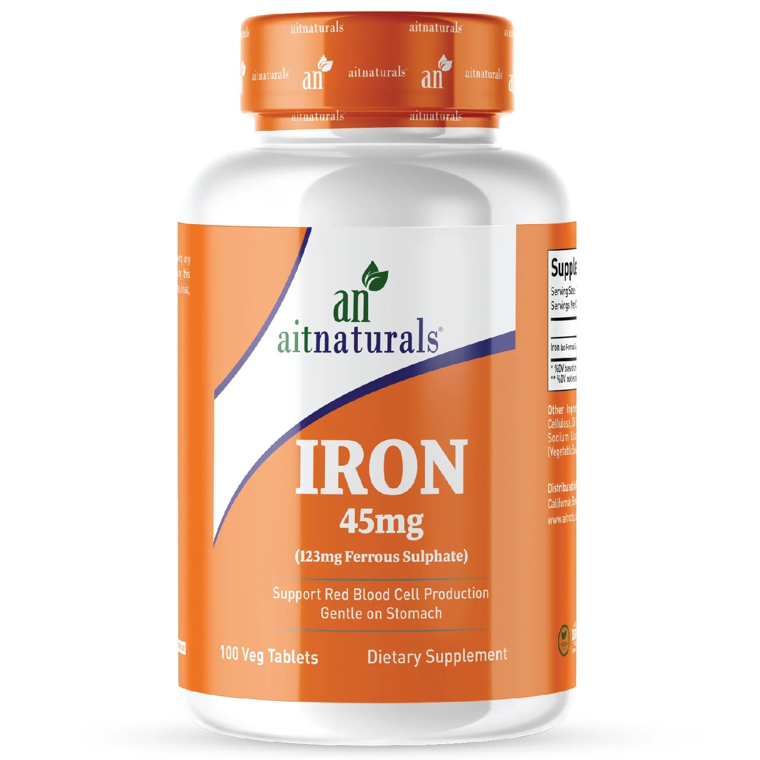 Aitnaturals Iron - 45mg (100 Tablets)