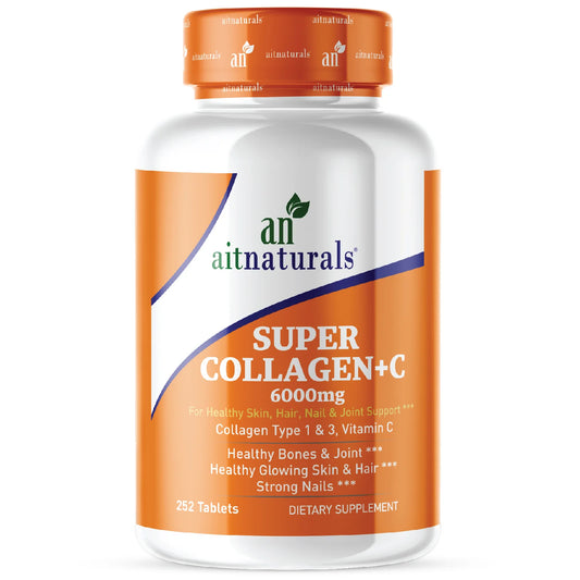 Aitnaturals Super Collagen + Vitamin C - 250 Tablets