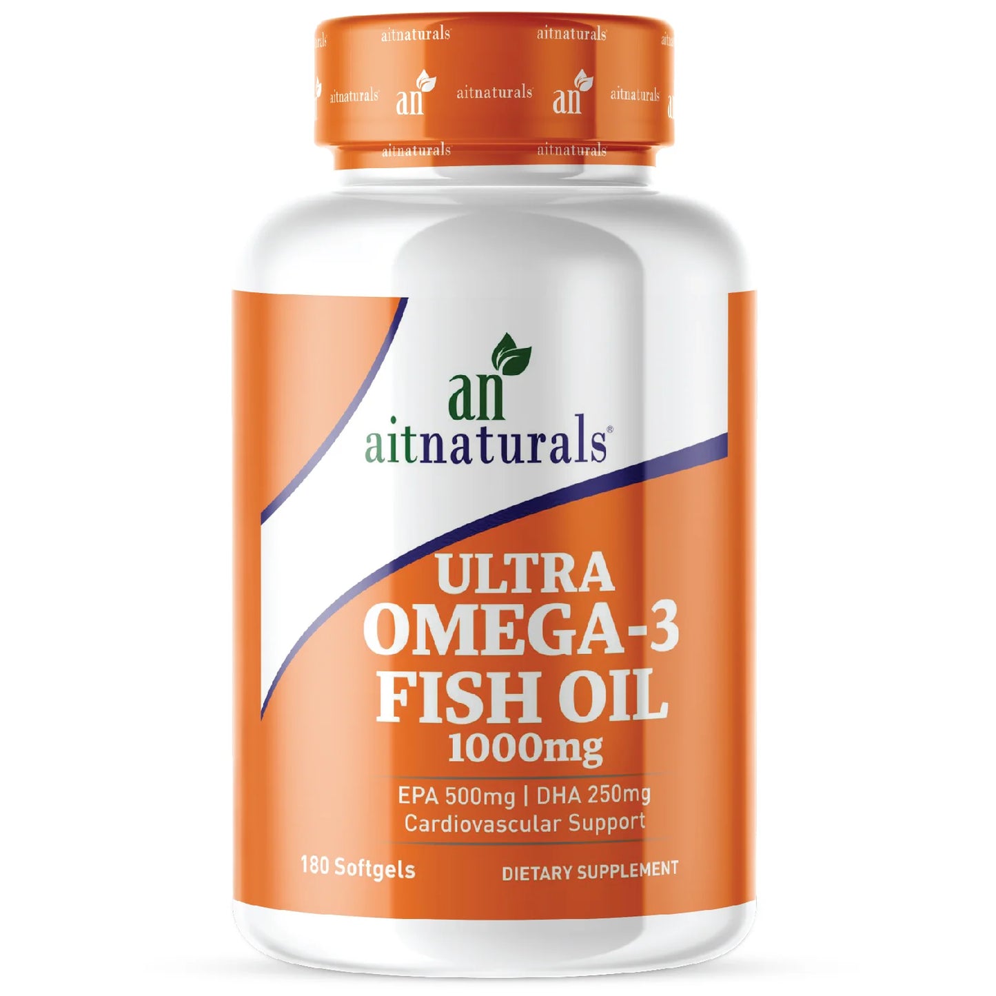 Aitnaturals Ultra Omega 3 Fish Oil 1000mg, 500 EPA, 250 DHA