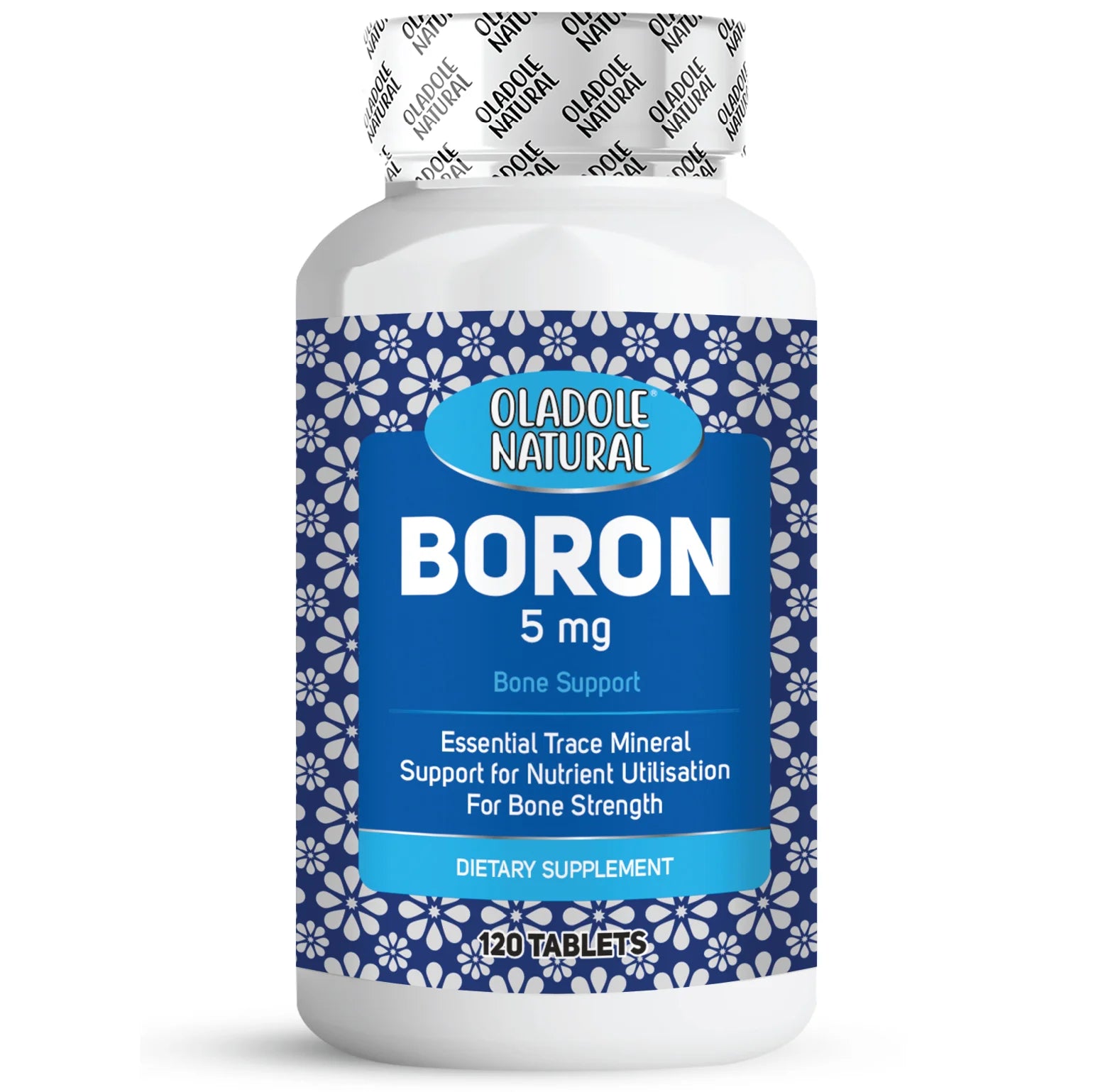 مكمل أولادول الطبيعي للبورون ٥ ملغ، ١٢٠ قرصًا 