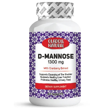 Oladole Natural D-Mannose 1300Mg with Cranberry Extract 60 Tablets