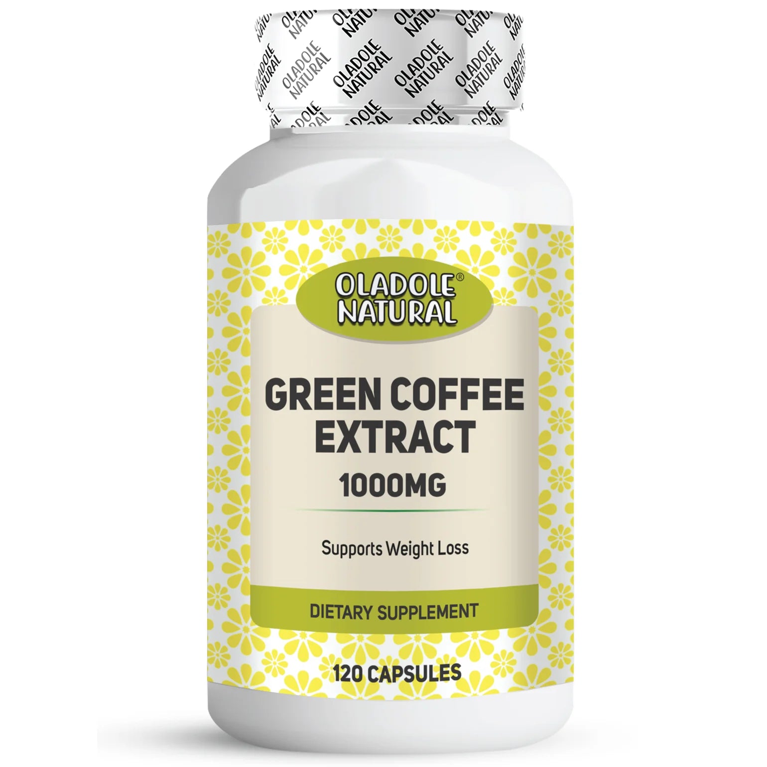 Oladole Natural Green Coffee Bean 1000mg, 120 Capsules