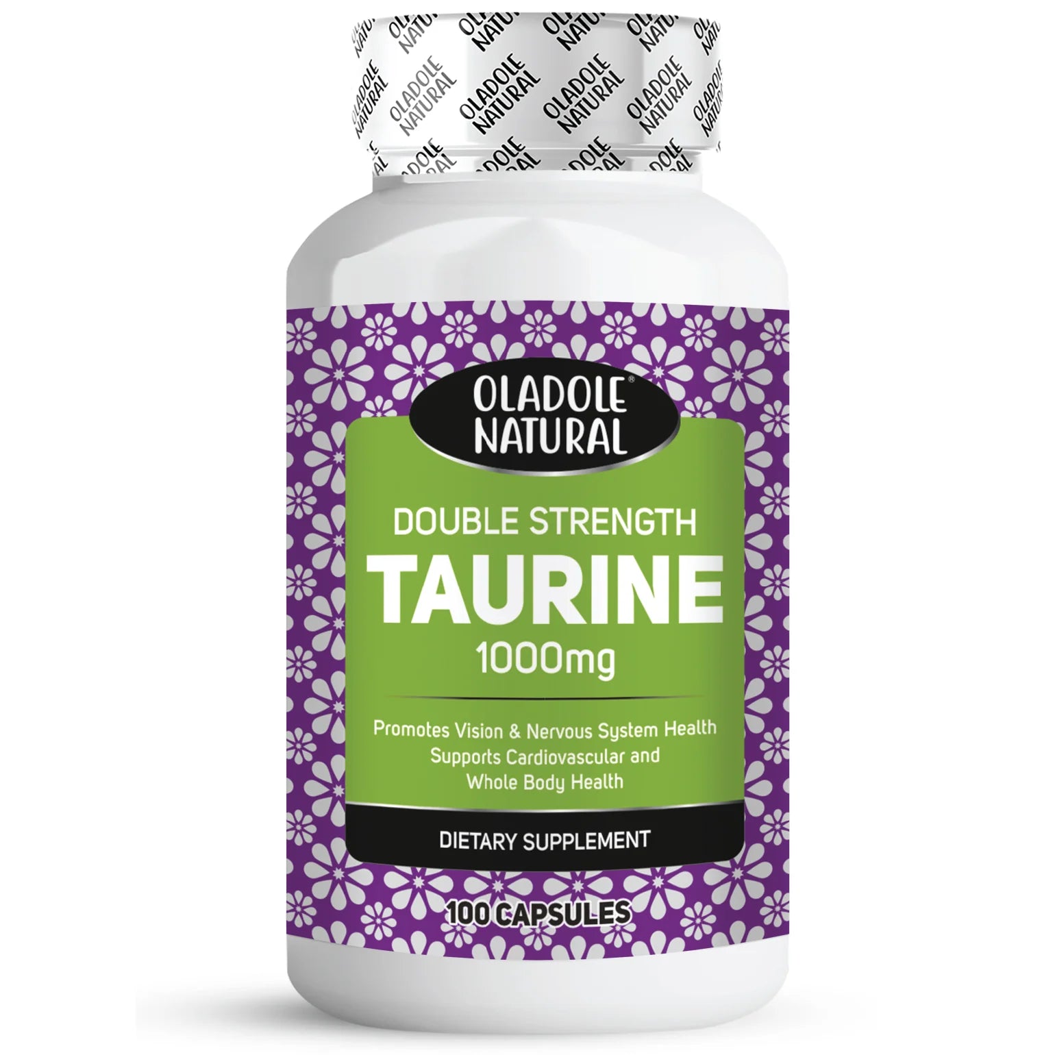 Oladole Natural Double Strength Taurine (1000 mg) - 100 Capsules