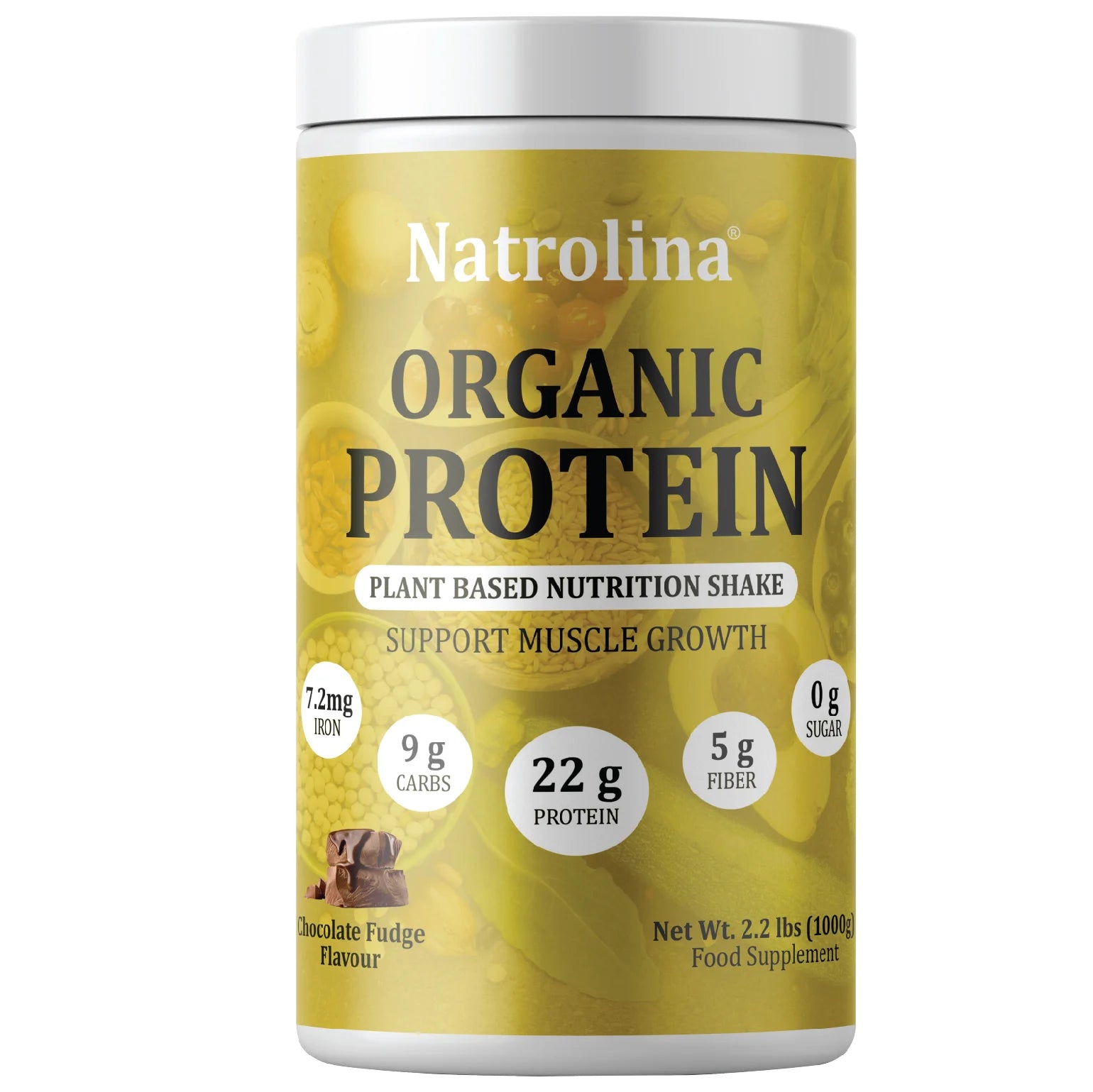 Natrolina Organic Protein Powder Chocolate Fudge 1Kg